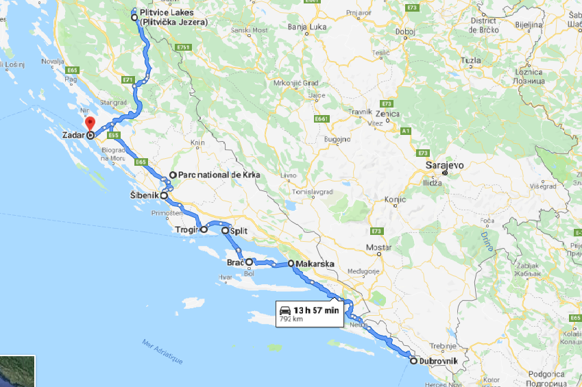 road trip croatie 1 semaine